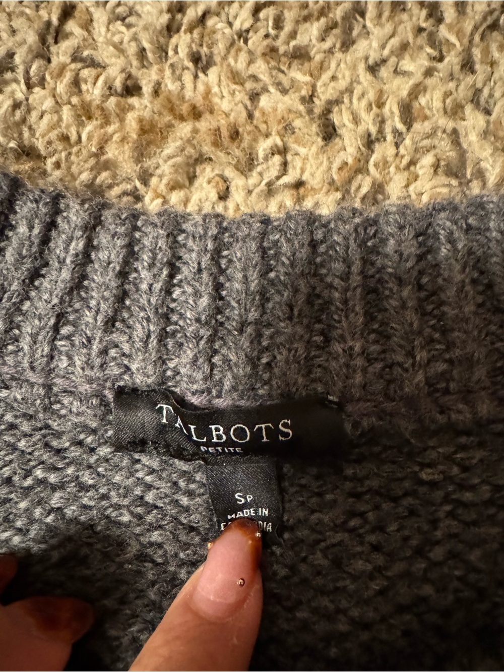 Talbots Gray Button-Front Cardigan Sweater - Picture 2 of 2
